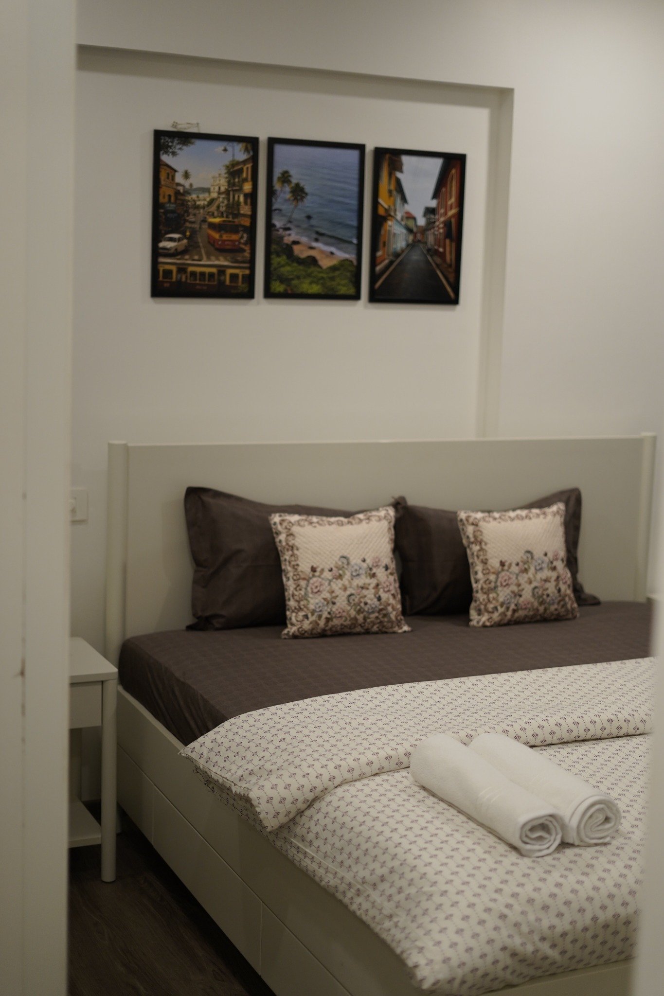 White framed bedroom at SVP Corporate Suites