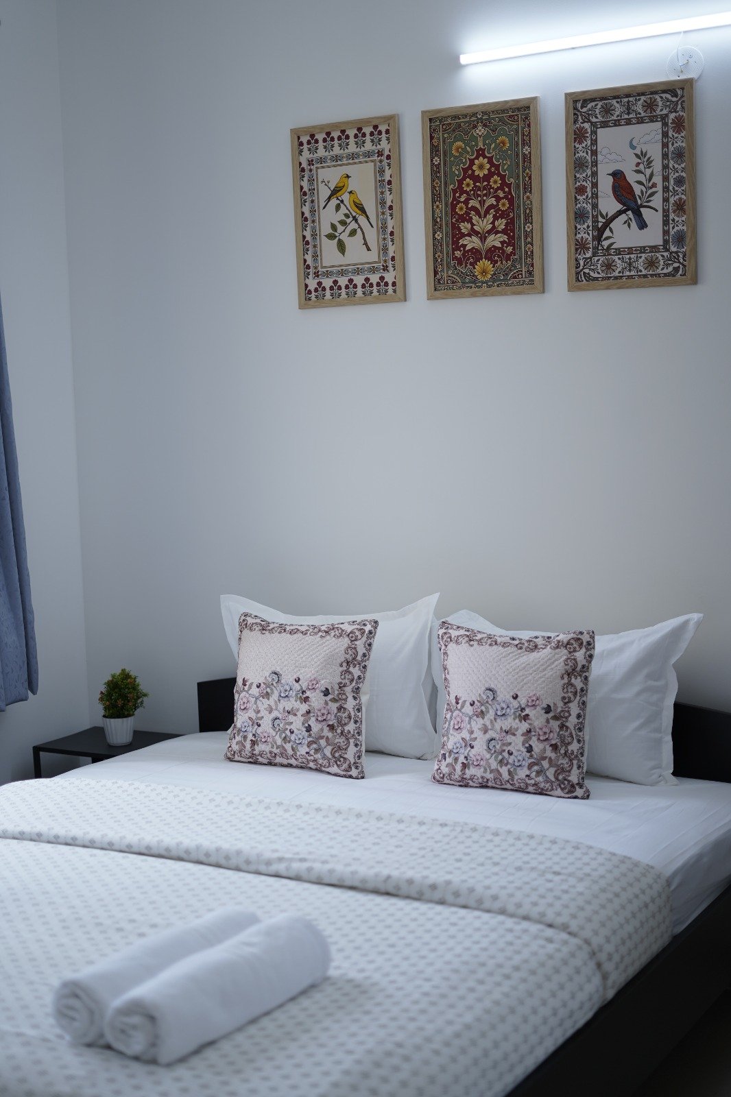 Prepared bedroom with fresh linen at SVP Corporates