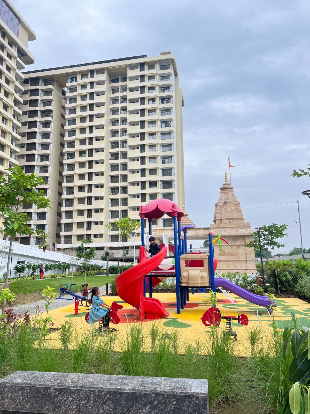 Landscaped residential grounds at Anjani Exotica
